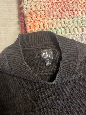 GAP Women’s Black Turtleneck Textured Knit Sweater